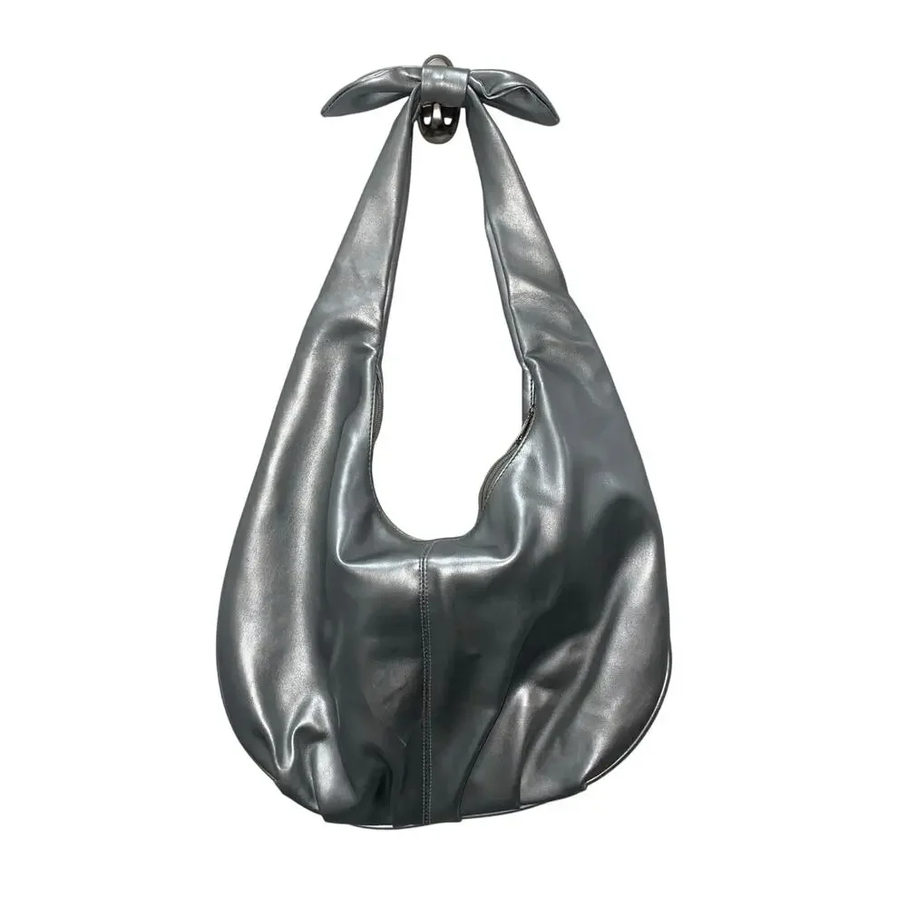 Nordstrom Y2K Silver Shoulder Bag, Bow detail - Picture 1 of 14